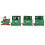 Maxbell Christmas Decorations Wooden Trains Kids Educational Toys Gift Green