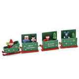 Maxbell Christmas Decorations Wooden Trains Kids Educational Toys Gift Green