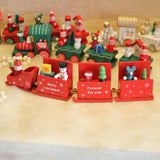 Maxbell Christmas Decorations Wooden Trains Kids Educational Toys Gift Green