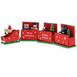 Maxbell Christmas Decorations Wooden Trains Kids Educational Toys Gift Red