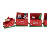 Maxbell Christmas Decorations Wooden Trains Kids Educational Toys Gift Red