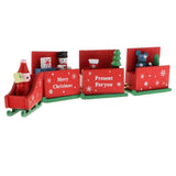 Maxbell Christmas Decorations Wooden Trains Kids Educational Toys Gift Red