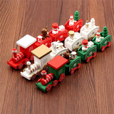 Maxbell Christmas Wooden Train Wood Ornament Xmas Toy Vehicles Decoration Gift White