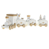 Maxbell Christmas Wooden Train Wood Ornament Xmas Toy Vehicles Decoration Gift White