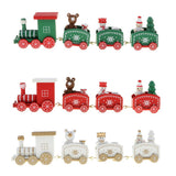 Maxbell Christmas Wooden Train Wood Ornament Xmas Toy Vehicles Decoration Gift White