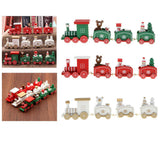 Maxbell Christmas Wooden Train Wood Ornament Xmas Toy Vehicles Decoration Gift White