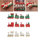 Maxbell Christmas Wooden Train Wood Ornament Xmas Toy Vehicles Decoration Gift White