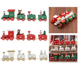 Maxbell Christmas Wooden Train Wood Ornament Xmas Toy Vehicles Decoration Gift White
