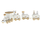 Maxbell Christmas Wooden Train Wood Ornament Xmas Toy Vehicles Decoration Gift White