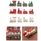 Maxbell Christmas Wooden Train Wood Ornament Xmas Toy Vehicles Decoration Gift White