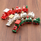 Maxbell Christmas Wooden Train Wood Ornament Xmas Toy Vehicles Decoration Gift White