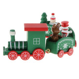 Maxbell Christmas Wooden Train Wood Ornament Xmas Toy Vehicles Decoration Gift Green