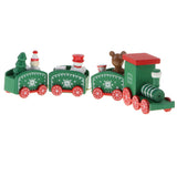 Maxbell Christmas Wooden Train Wood Ornament Xmas Toy Vehicles Decoration Gift Green