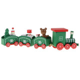 Maxbell Christmas Wooden Train Wood Ornament Xmas Toy Vehicles Decoration Gift Green