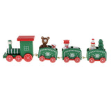 Maxbell Christmas Wooden Train Wood Ornament Xmas Toy Vehicles Decoration Gift Green