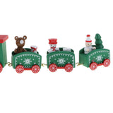 Maxbell Christmas Wooden Train Wood Ornament Xmas Toy Vehicles Decoration Gift Green