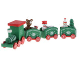 Maxbell Christmas Wooden Train Wood Ornament Xmas Toy Vehicles Decoration Gift Green