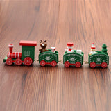 Maxbell Christmas Wooden Train Wood Ornament Xmas Toy Vehicles Decoration Gift Green