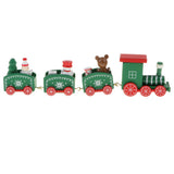 Maxbell Christmas Wooden Train Wood Ornament Xmas Toy Vehicles Decoration Gift Green