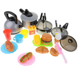 Maxbell 10pcs Kitchen Cookware+15pcs Food Play Cutting Kids Pretend Play Cooking Toy