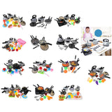 Maxbell 10pcs Kitchen Cookware+15pcs Food Play Cutting Kids Pretend Play Cooking Toy