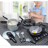 Maxbell 10pcs Kitchen Cookware+15pcs Food Play Cutting Kids Pretend Play Cooking Toy