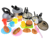 Maxbell 10pcs Kitchen Cookware+15pcs Food Play Cutting Kids Pretend Play Cooking Toy