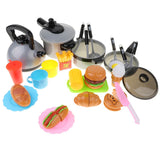 Maxbell 10pcs Kitchen Cookware+15pcs Food Play Cutting Kids Pretend Play Cooking Toy