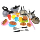 Maxbell 10pcs Kitchen Cookware+15pcs Food Play Cutting Kids Pretend Play Cooking Toy
