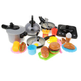 Max 11pcs Kitchen Cookware Induction Cooker+15pcs Food Play Kid Pretend Play Toy