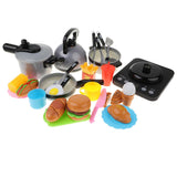 Max 11pcs Kitchen Cookware Induction Cooker+15pcs Food Play Kid Pretend Play Toy