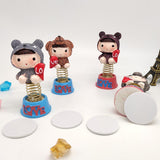 Max 4 Pieces Mini Cartoon Figures Home Car Desktop Decorations Figurine Play Set