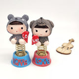 Max 4 Pieces Mini Cartoon Figures Home Car Desktop Decorations Figurine Play Set