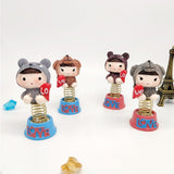 Max 4 Pieces Mini Cartoon Figures Home Car Desktop Decorations Figurine Play Set