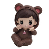 Max Mini Cartoon Statue Home Car Desktop Decorations Figurine Play Set Brown