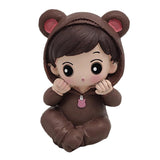 Max Mini Cartoon Statue Home Car Desktop Decorations Figurine Play Set Brown