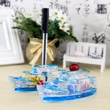 Maxbell Liquid Bubbler Motion Toy Floating Color Boat Pen Holder Home Desk Decor