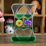 Maxbell Heart Disc Bubbler Timer Floating Color Hourglass Illusion Science Toy