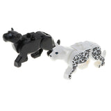 Maxbell Children Plastic Animal Leopard Building Blocks Educational Toy Gray White