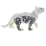 Maxbell Children Plastic Animal Leopard Building Blocks Educational Toy Gray White