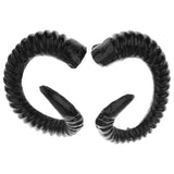 Maxbell Simulation Black Sheep Horns Costume Accessory for DIY Hair Headband 15x12cm