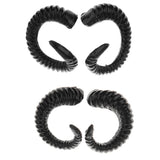 Maxbell Simulation Black Sheep Horns Costume Accessory for DIY Hair Headband 15x12cm