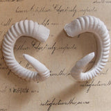 Maxbell Simulation White Sheep Horns Costume Accessory for DIY Headband  13.5x12cm