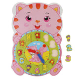 Maxbell Kids Wooden Cartoon Digital Clock Animal Puzzle Early Learning Toy Tiger