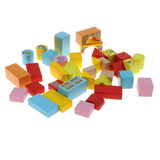 Maxbell 46PCS Wooden Geometry Cognitive Blocks Stacking Game Kids Toy - City