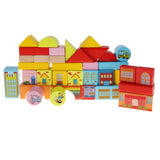 Maxbell 46PCS Wooden Geometry Cognitive Blocks Stacking Game Kids Toy - City