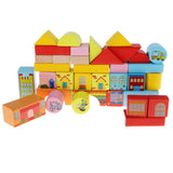 Maxbell 46PCS Wooden Geometry Cognitive Blocks Stacking Game Kids Toy - City