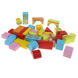 Maxbell 46PCS Wooden Geometry Cognitive Blocks Stacking Game Kids Toy - City