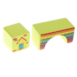 Maxbell 46PCS Wooden Geometry Cognitive Blocks Stacking Game Kids Toy - City