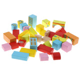 Maxbell 46PCS Wooden Geometry Cognitive Blocks Stacking Game Kids Toy - City